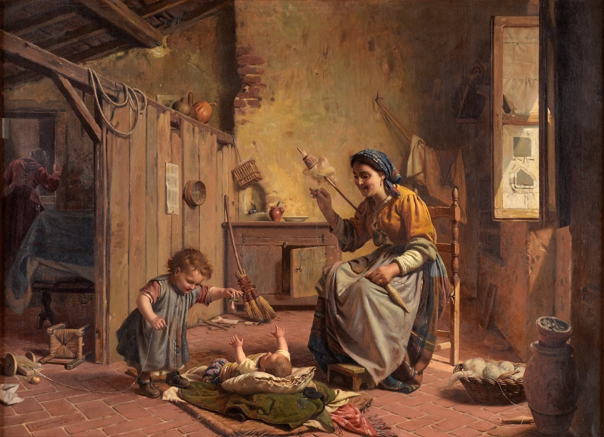 La felicità della giovane madre